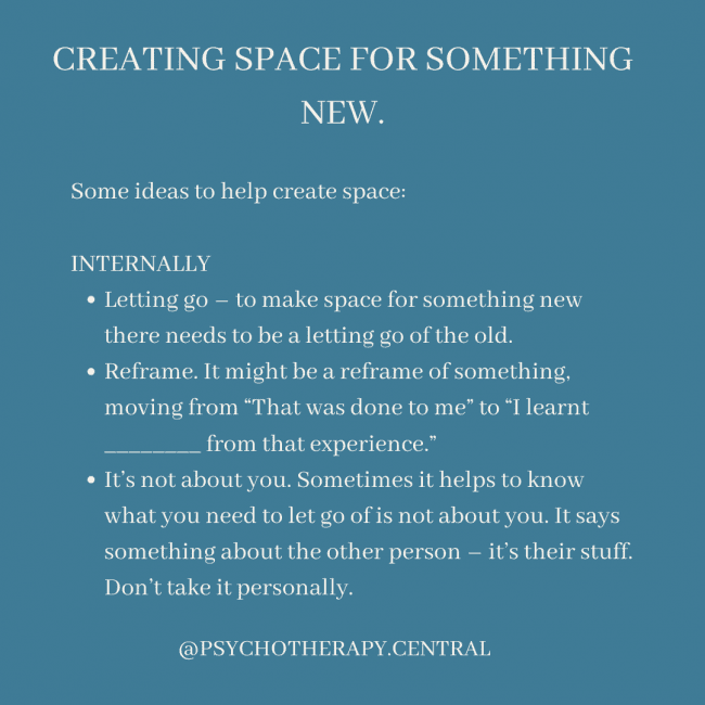 creating space for something new