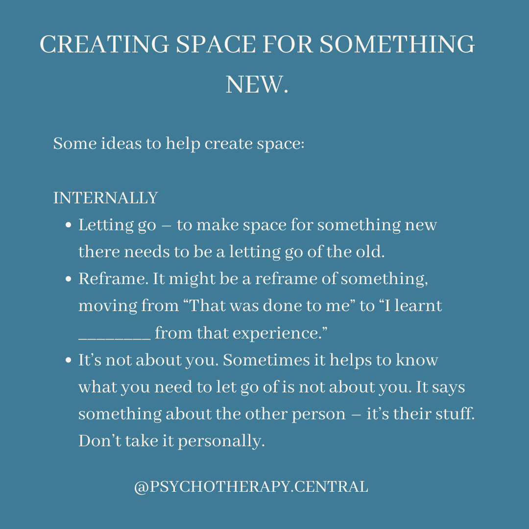 creating space for something new