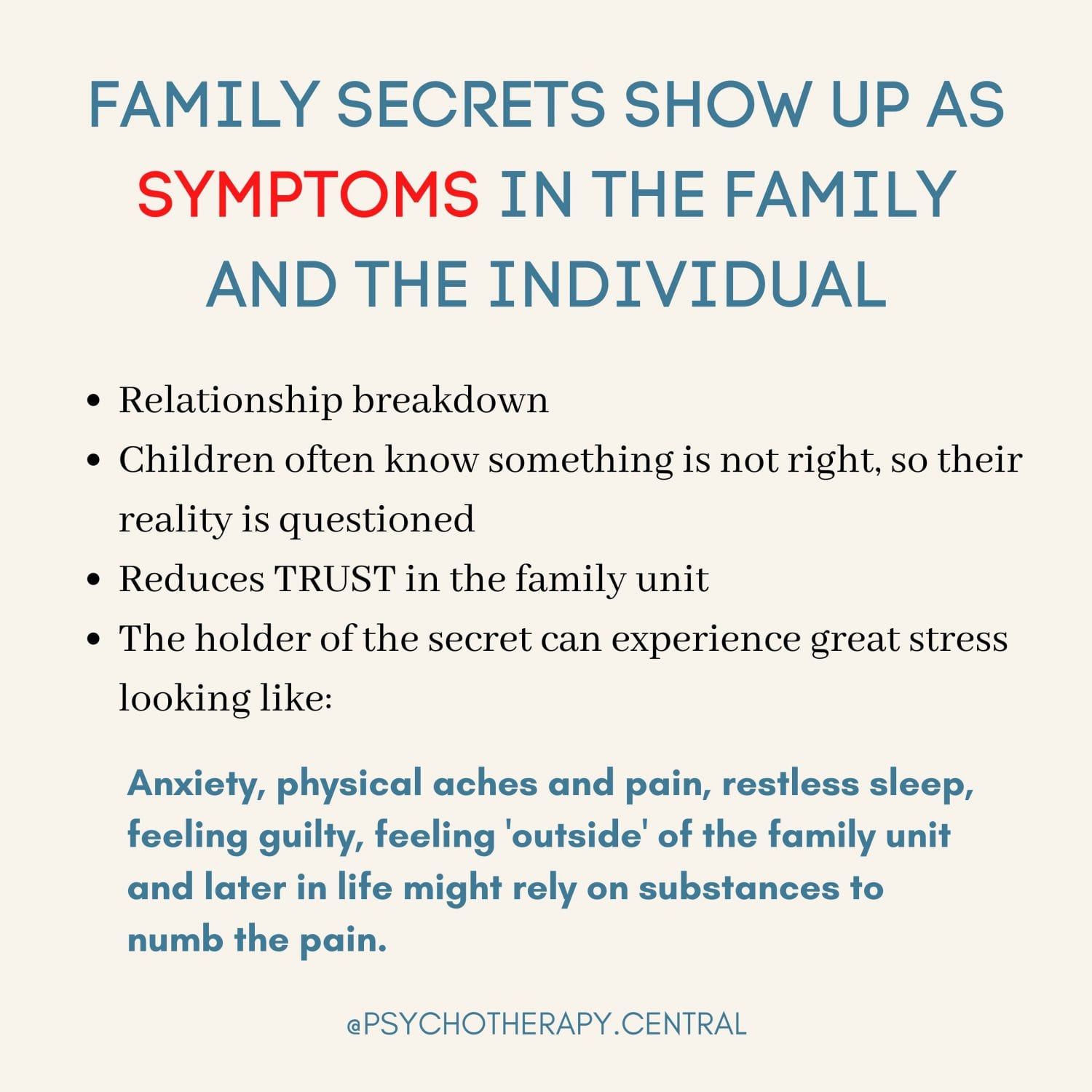 Family Secrets Show Up As Symptoms