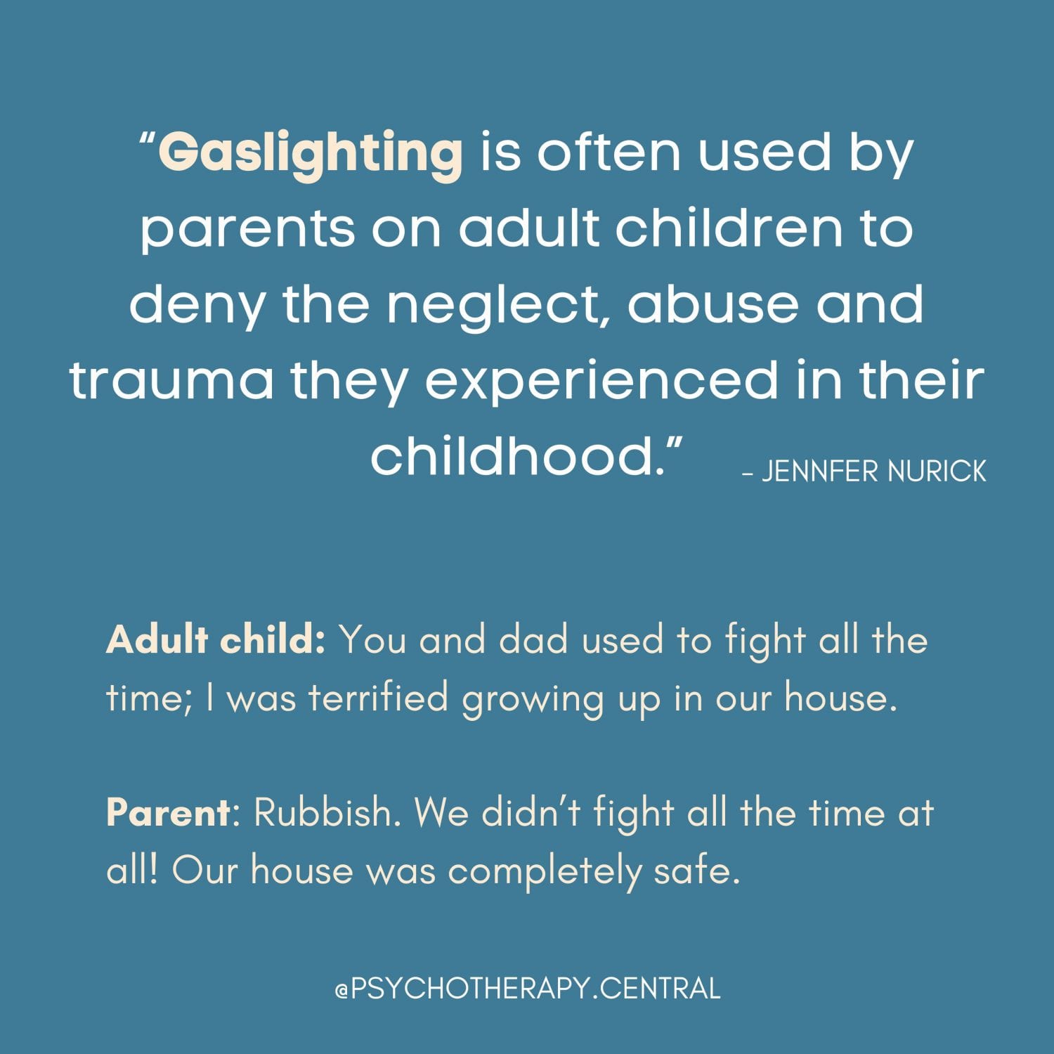 Gaslighting By Parents