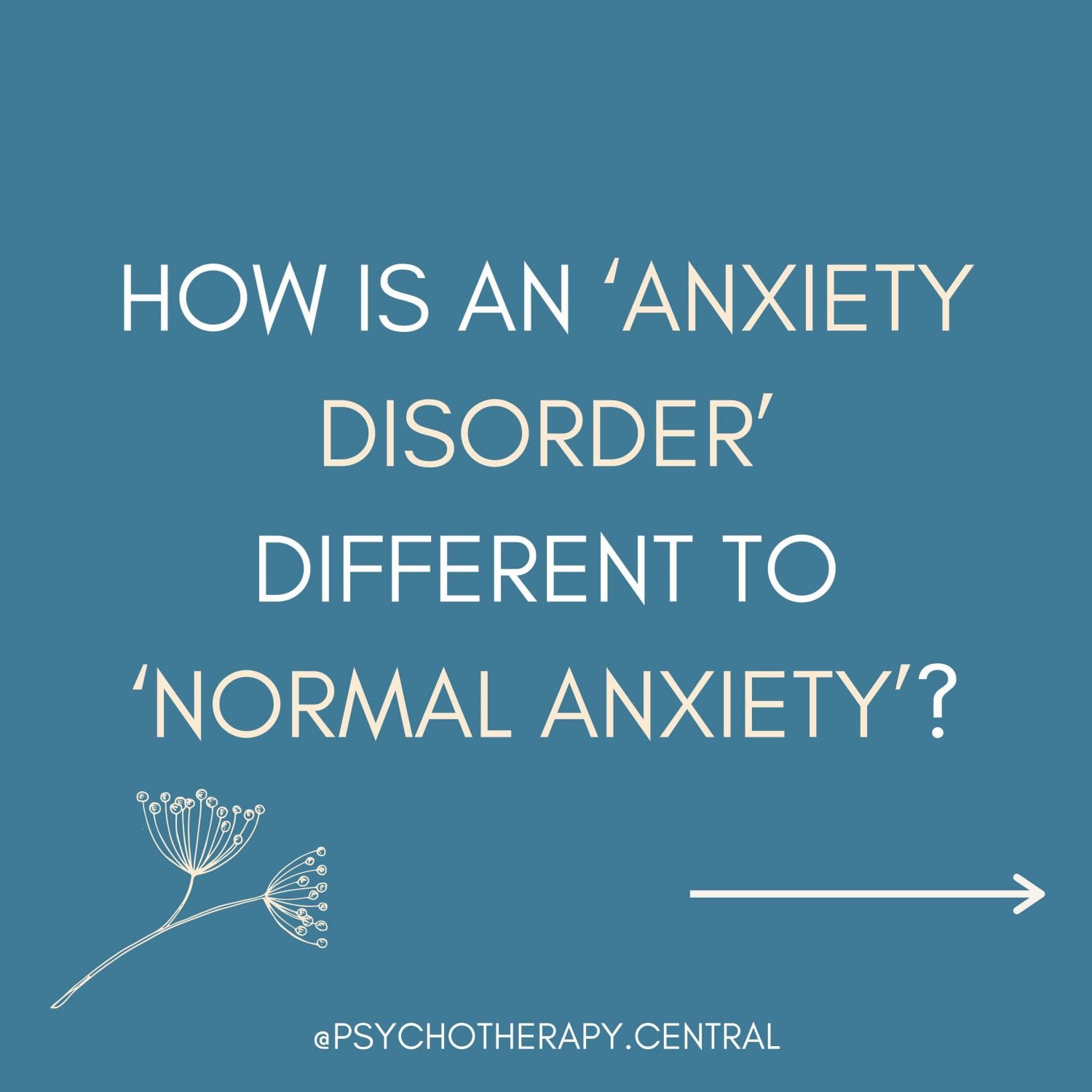 HOW IS AN ‘ANXIETY DISORDER’ DIFFERENT TO ‘NORMAL ANXIETY’?