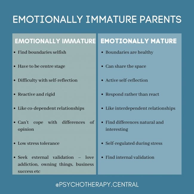 emotionally immature parents