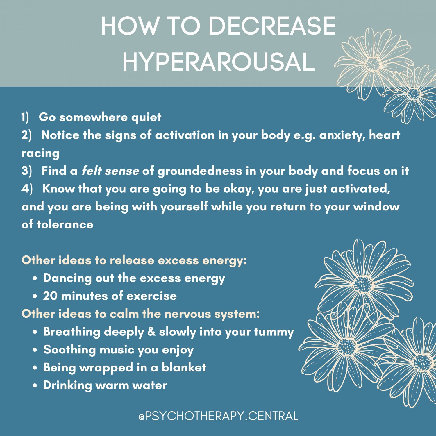 how to decrease hyperarousal