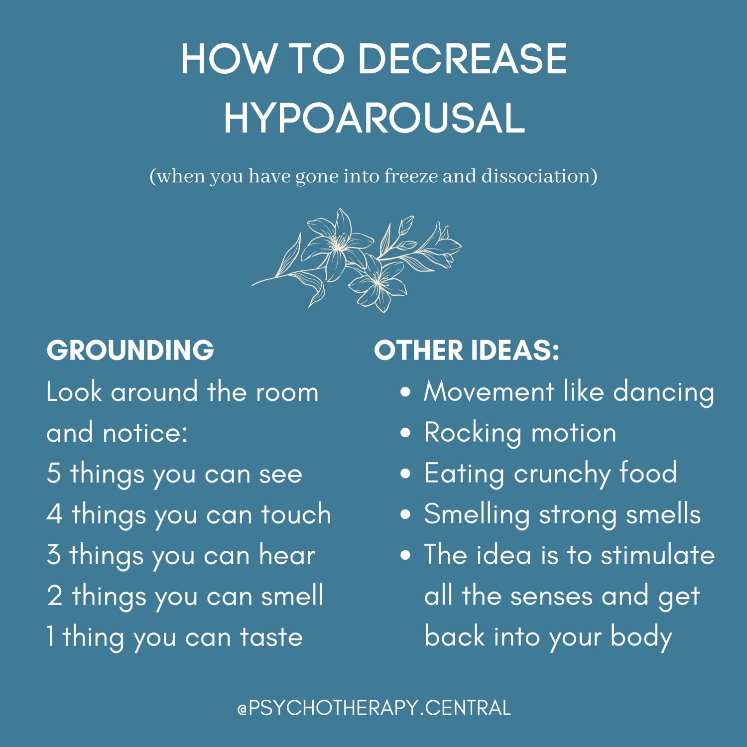 HOW TO DECREASE HYPOAROUSAL