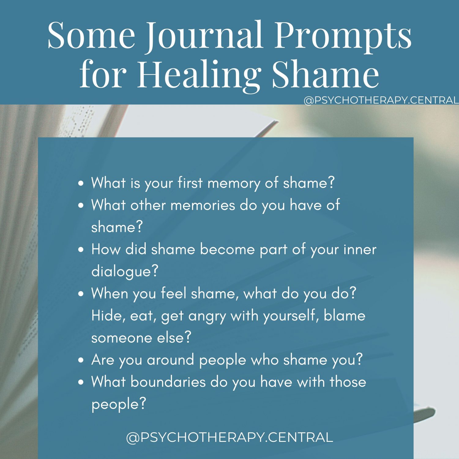 Some Journal Prompts for Healing Shame