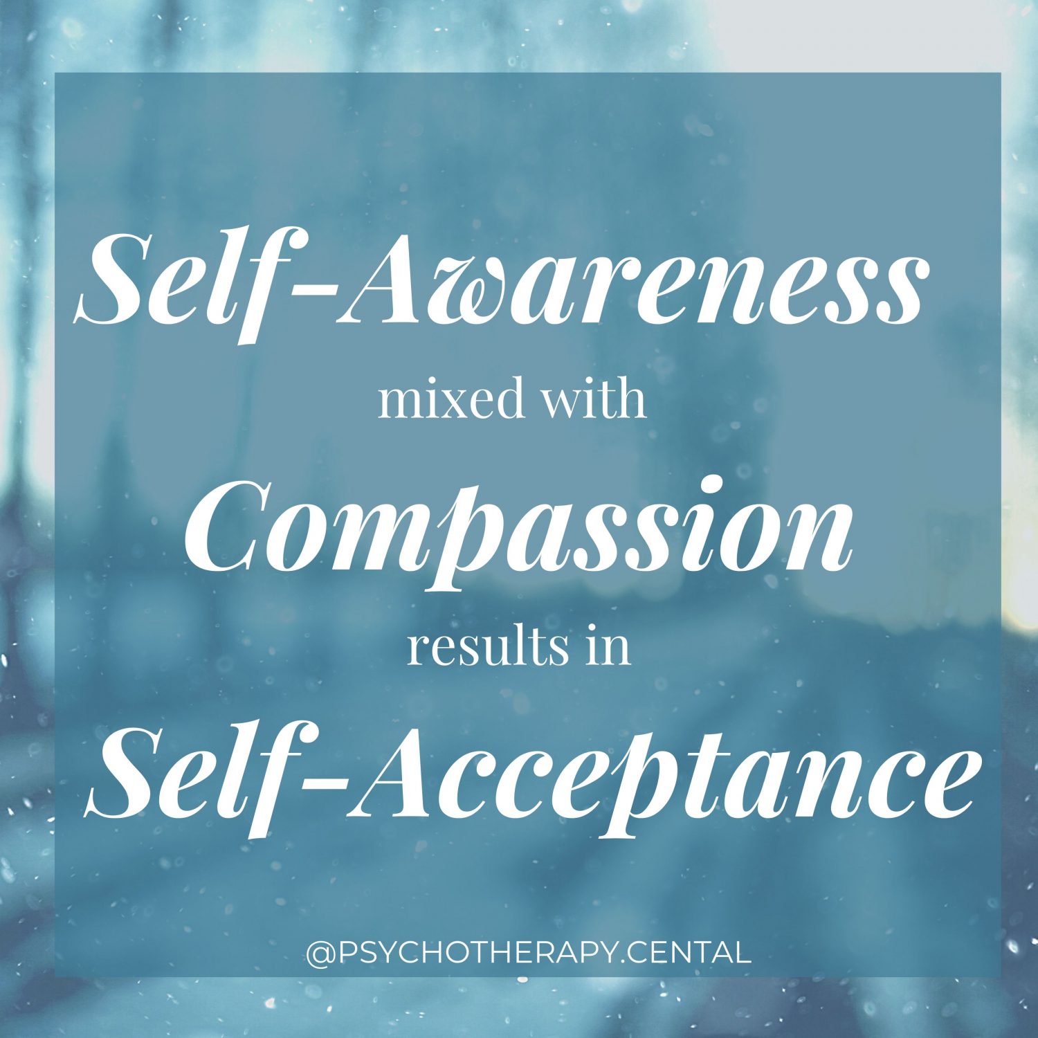 Self-Awareness mixed with Compassion results in Self-Acceptance