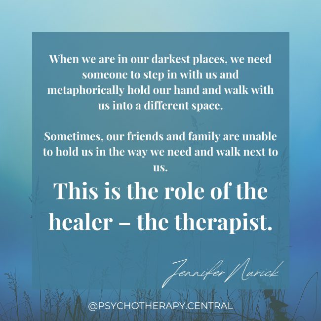 Being in the darkness with a therapist