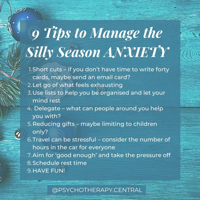 9 Tips to Manage the Silly Season Anxiety