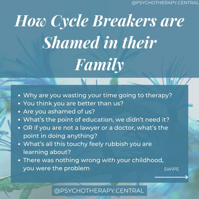 How Cycle Breakers are Shamed in their Family