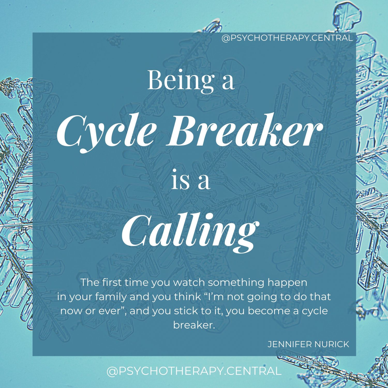 Being a Cycle Breaker is a Calling