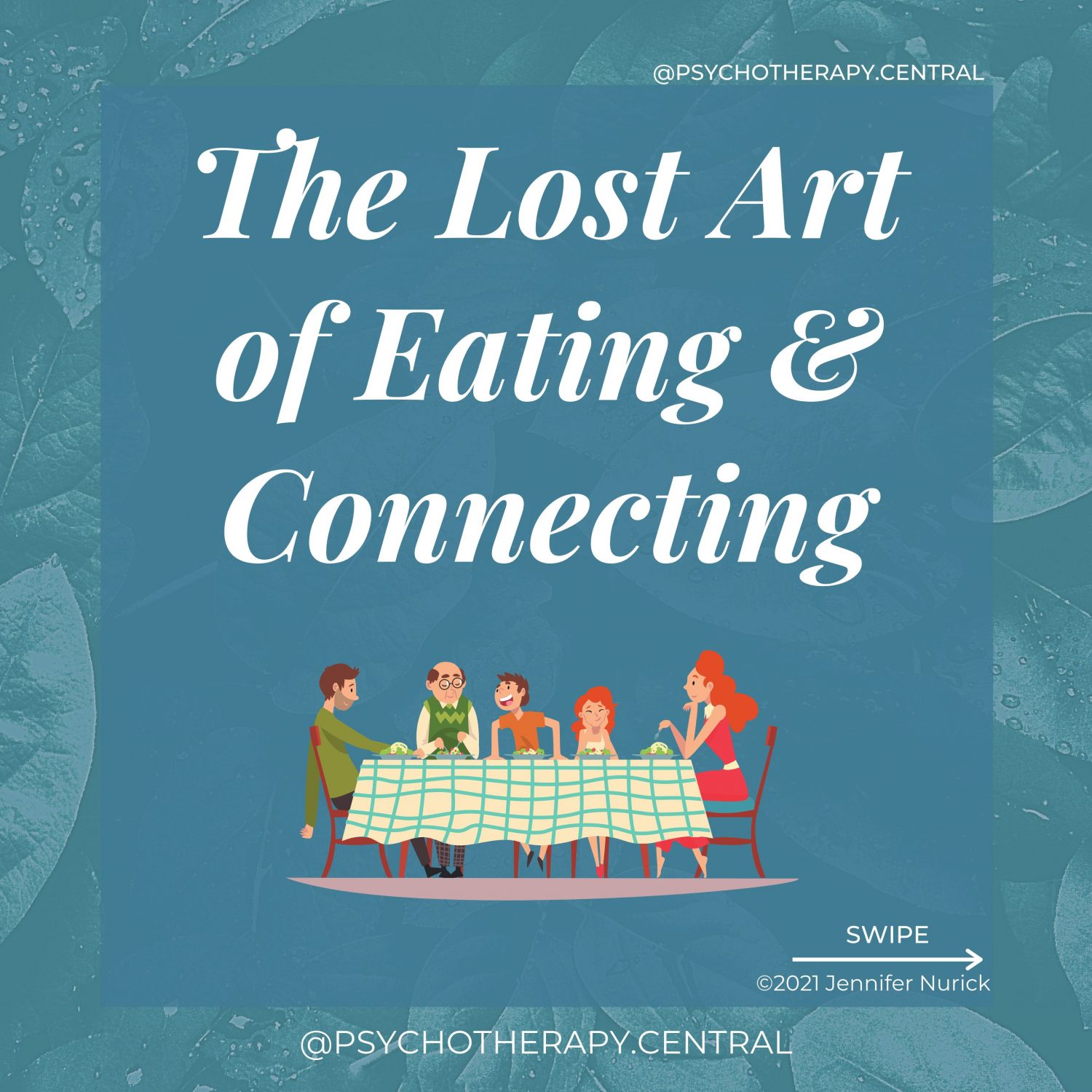 The Lost Art of Eating and Connecting Deciding who will cook, set the table and do the dishes at the end – dividing up the tasks, so they are spread equitably through the family. Taking time to enjoy the cooking process – playing music, cooking as a couple or a family. No screens at the table – to facilitate connection and communication Taking time to ask each other about your day Going around the table and sharing something you enjoyed from the day, something you learned and something that was a problem. This can be a time to share important things to us or have a giggle as a family. When done regularly, eating and connecting as a family daily can be the glue that keeps the family connected.