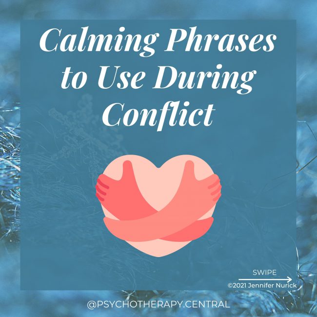 Calming phrases to use during conflict