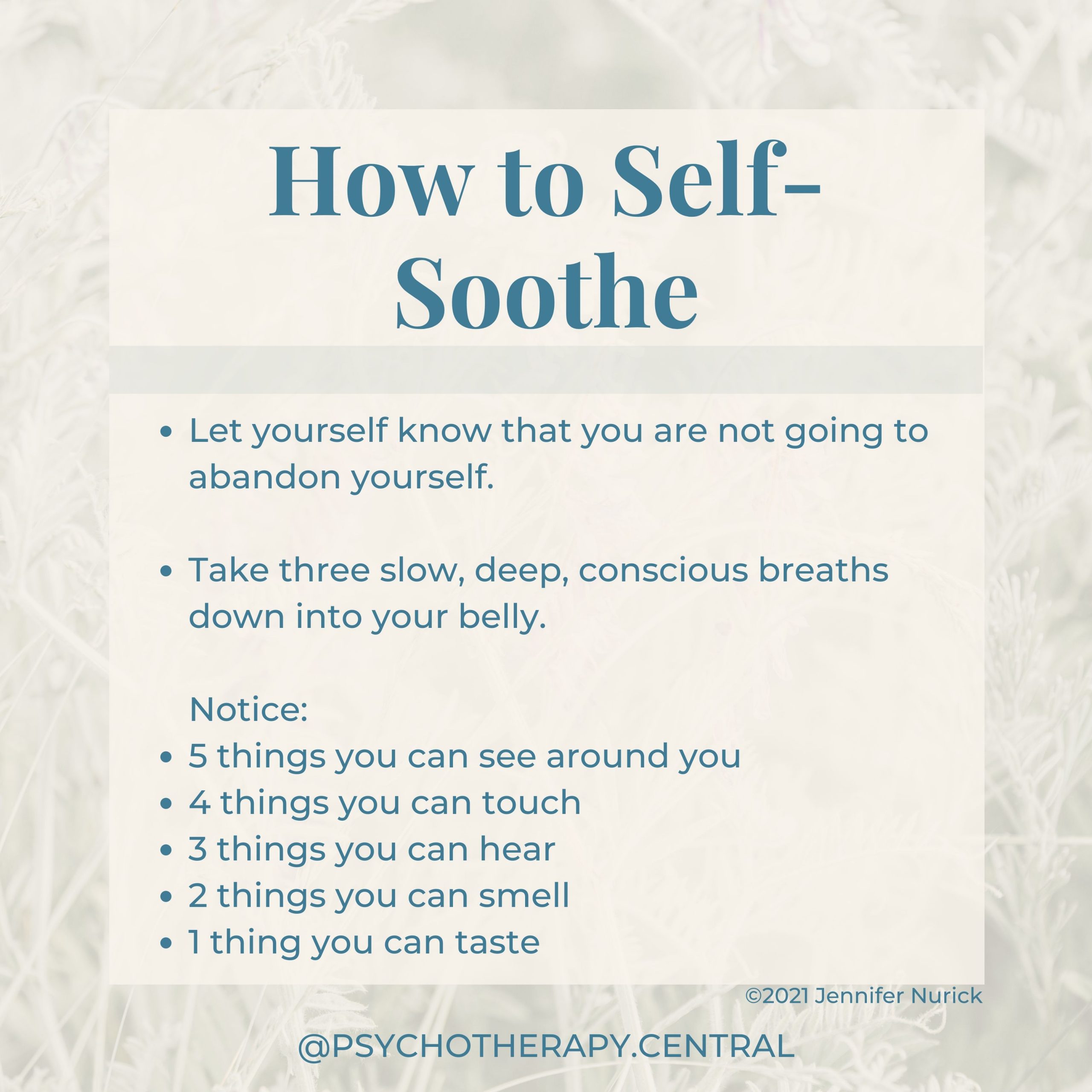 How To Self-Soothe