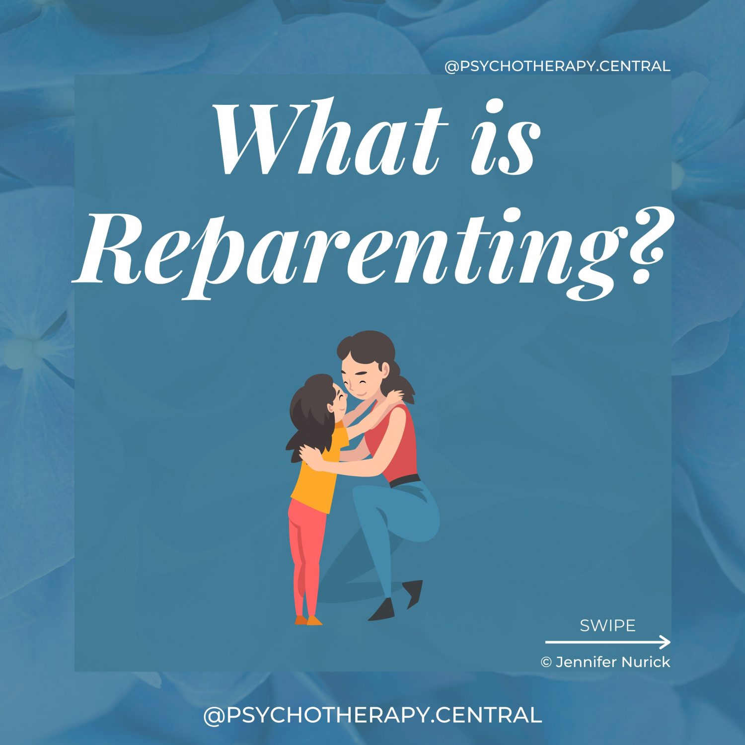 1 - What is Reparenting? 2 - Reparenting is the process of learning to meet your authentic needs as an adult. 3 - We learn how to get our needs met by our primary caregiver. If that person was misattuned and our needs were not met or was overly critical or abusive, or that person could not care for themselves effectively. We may not learn to recognise our needs or expect to have them met by ourselves or anyone else. 4 - Signs Reparenting Would be Helpful to Me: I often abandon myself by putting others needs first I struggle to put in place healthy boundaries that protect my energy I have angry outbursts that feel like tantrums I struggle to keep promises to myself and others I have a deep sense of not being good enough Most of my relationships are co-dependent and dysfunctional I look outside myself for validation and acceptance I struggle with love addiction or other types of addictions 5 - We have the opportunity to learn how to: Validate our reality Be kind to ourselves rather than critical Say 'no' when we need to Comfort ourselves in a healthy way when we are feeling a strong emotion Tune into our authentic need at any moment