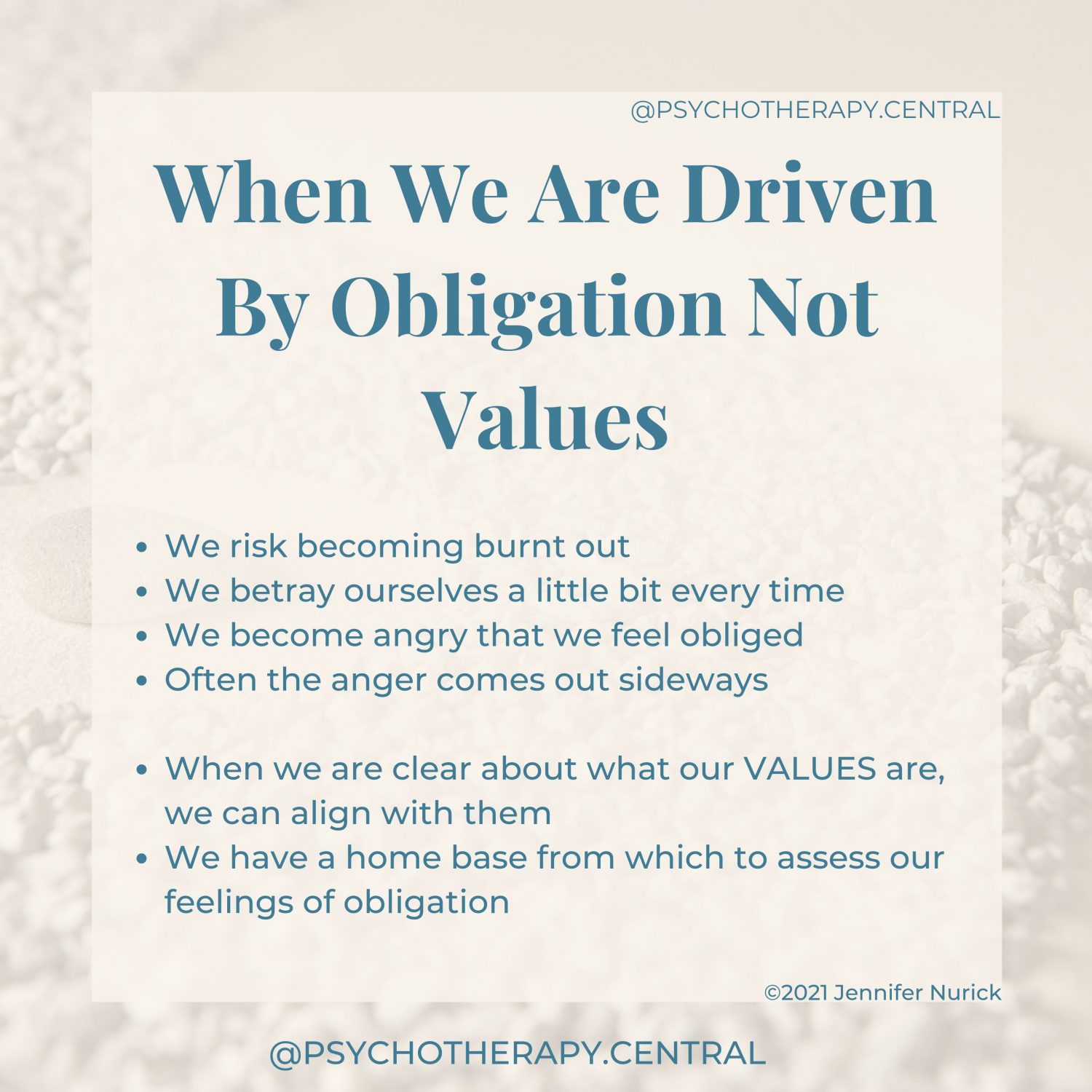 When We Are Driven By Obligation Not Values
