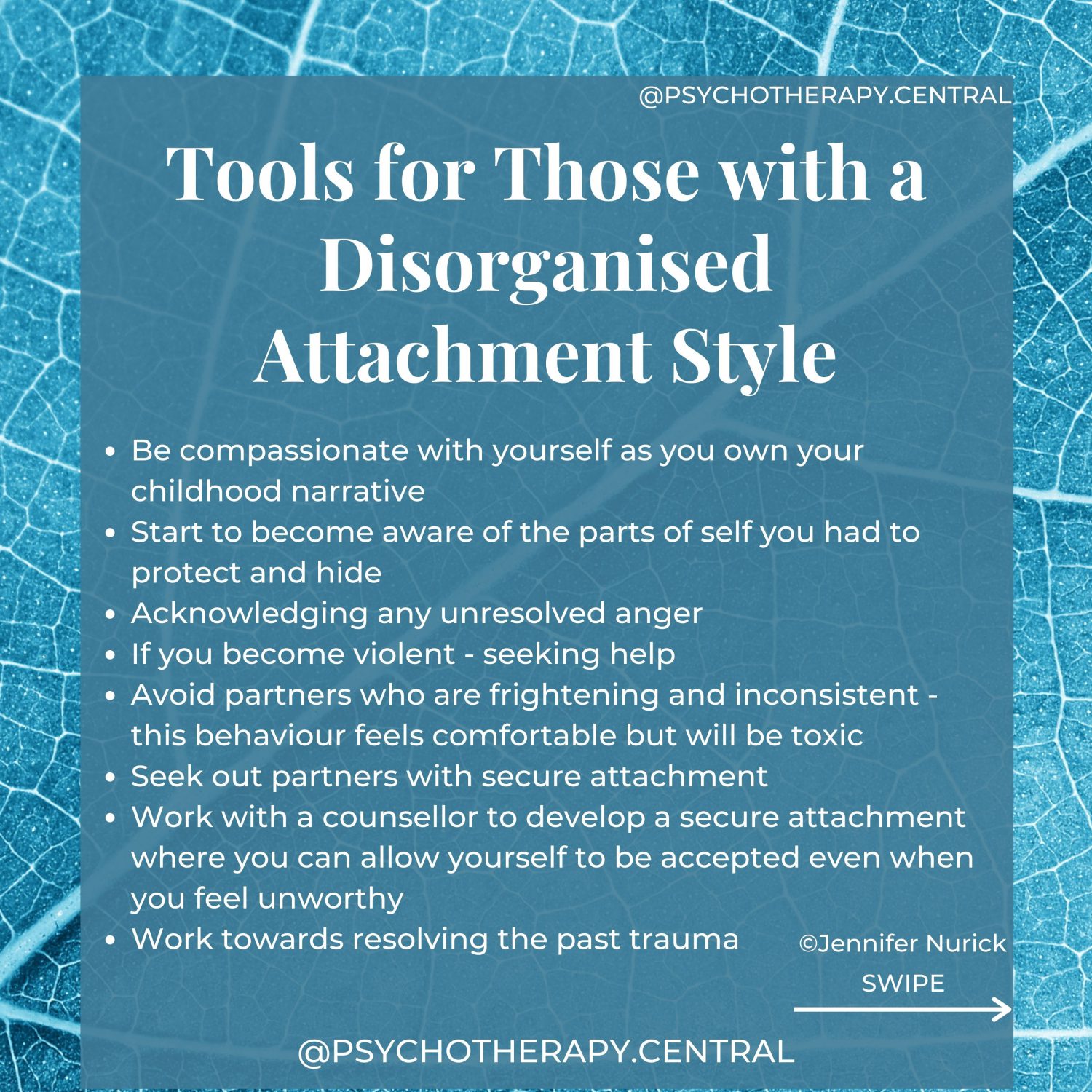 Tools for Those with a Disorganised Attachment Style