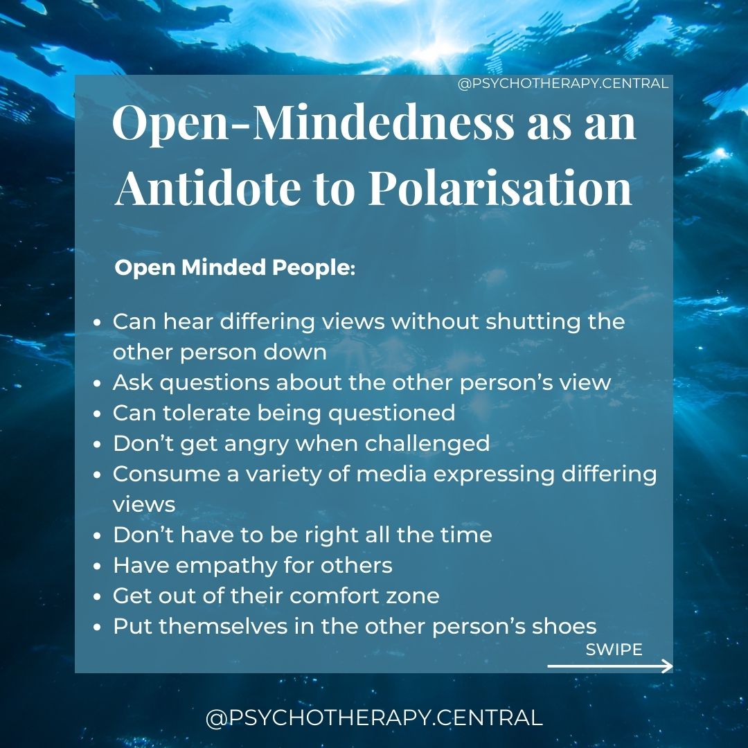 Open-Mindedness as an Antidote to Polarisation
