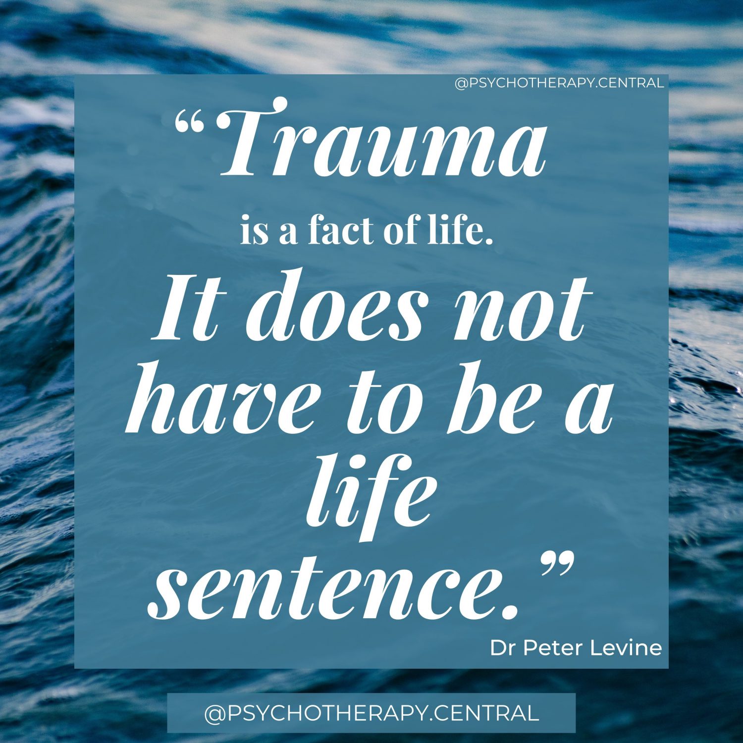 “Trauma is a fact of life. It does not have to be a life sentence.”