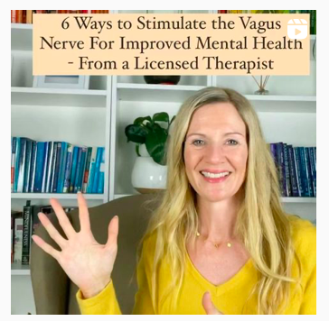 6 Ways to Stimulate the Vagus Nerve For Improved Mental Health - From a Licensed Therapist Cold exposure Meditation - increases empathy, focus and reduces anxiety and depression. Slow Breaths - try in for 3 and out for 6 Humming Exercise - increases brain health Laughter - boosts your immune system
