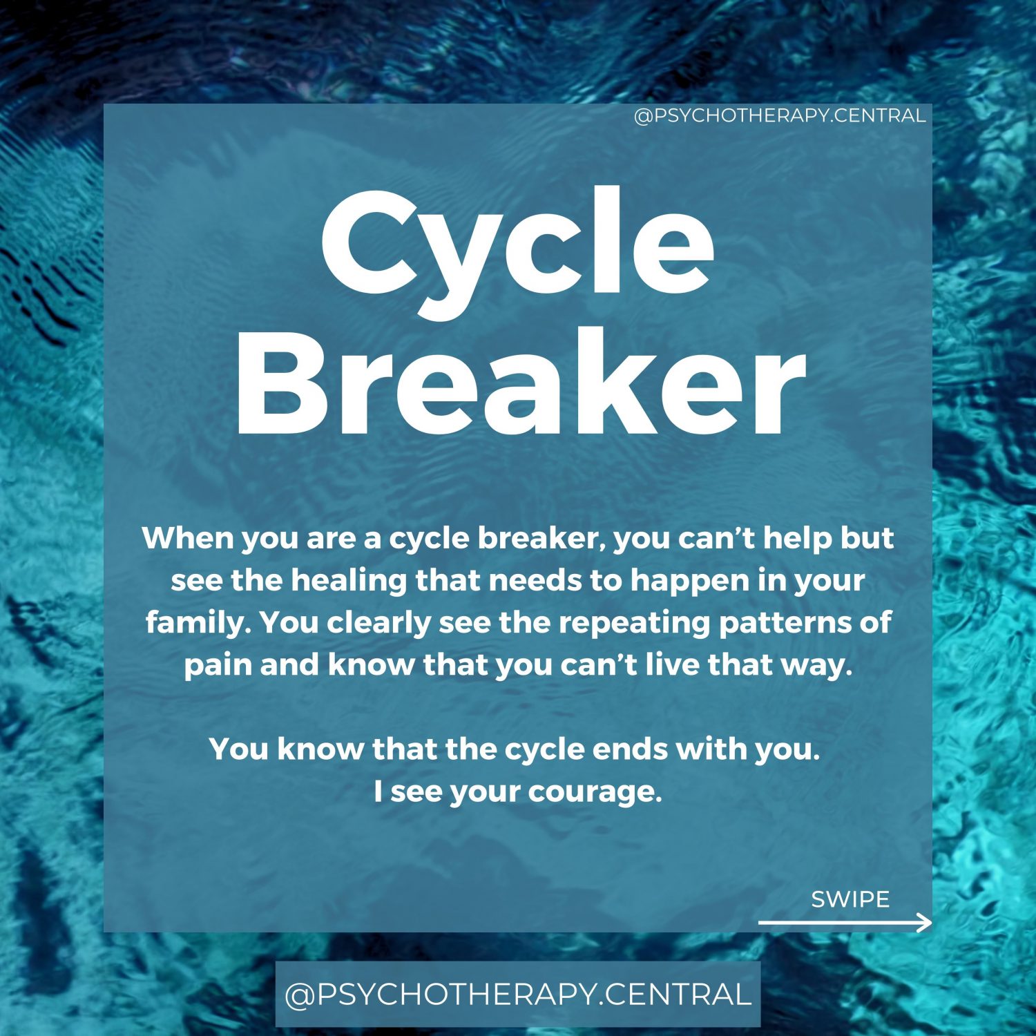 When you are a cycle breaker, you can’t help but see the healing that needs to happen in your family. You clearly see the repeating patterns of pain and know that you can’t live that way. You know that the cycle ends with you. I see your courage.