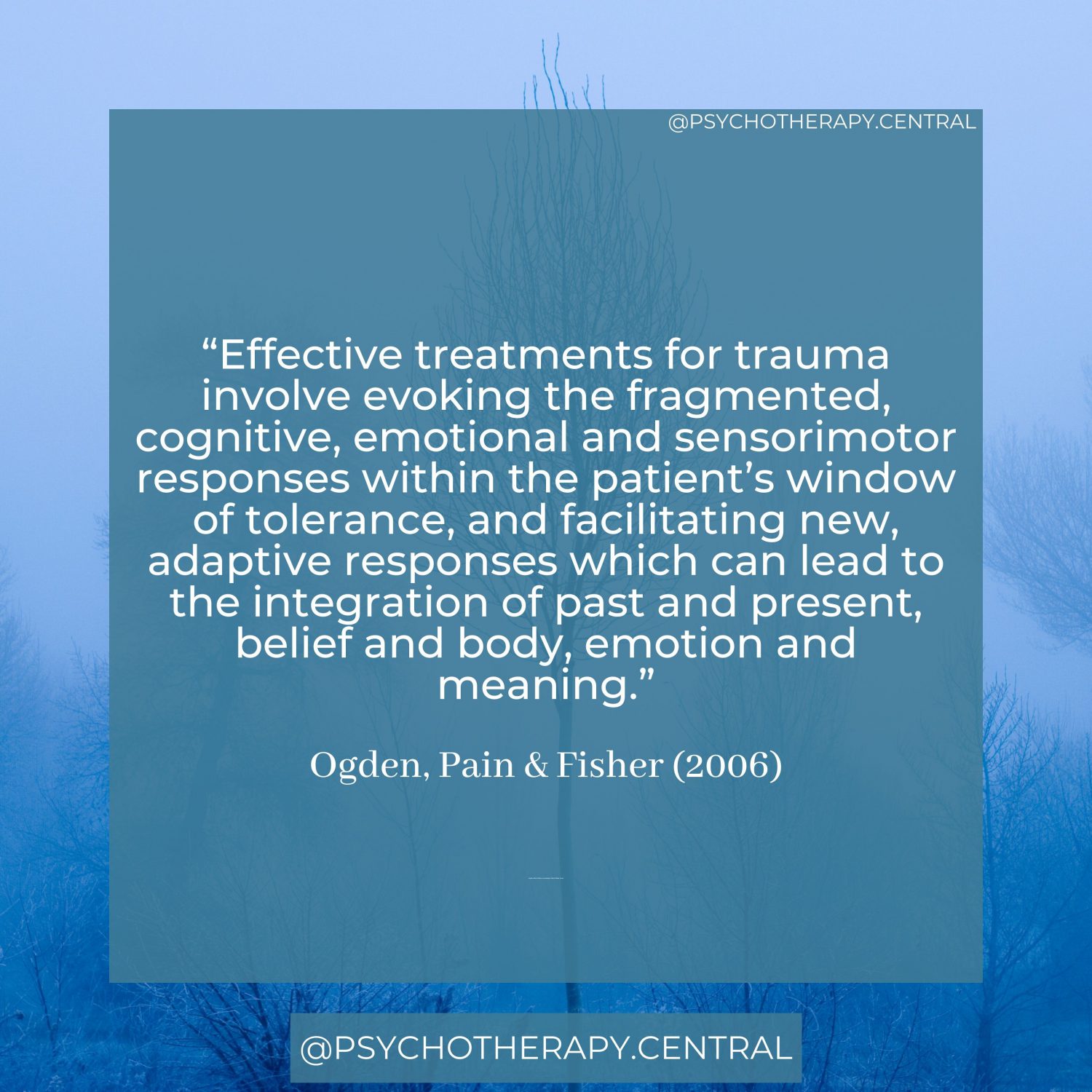 Integrating Traumatic Experiences