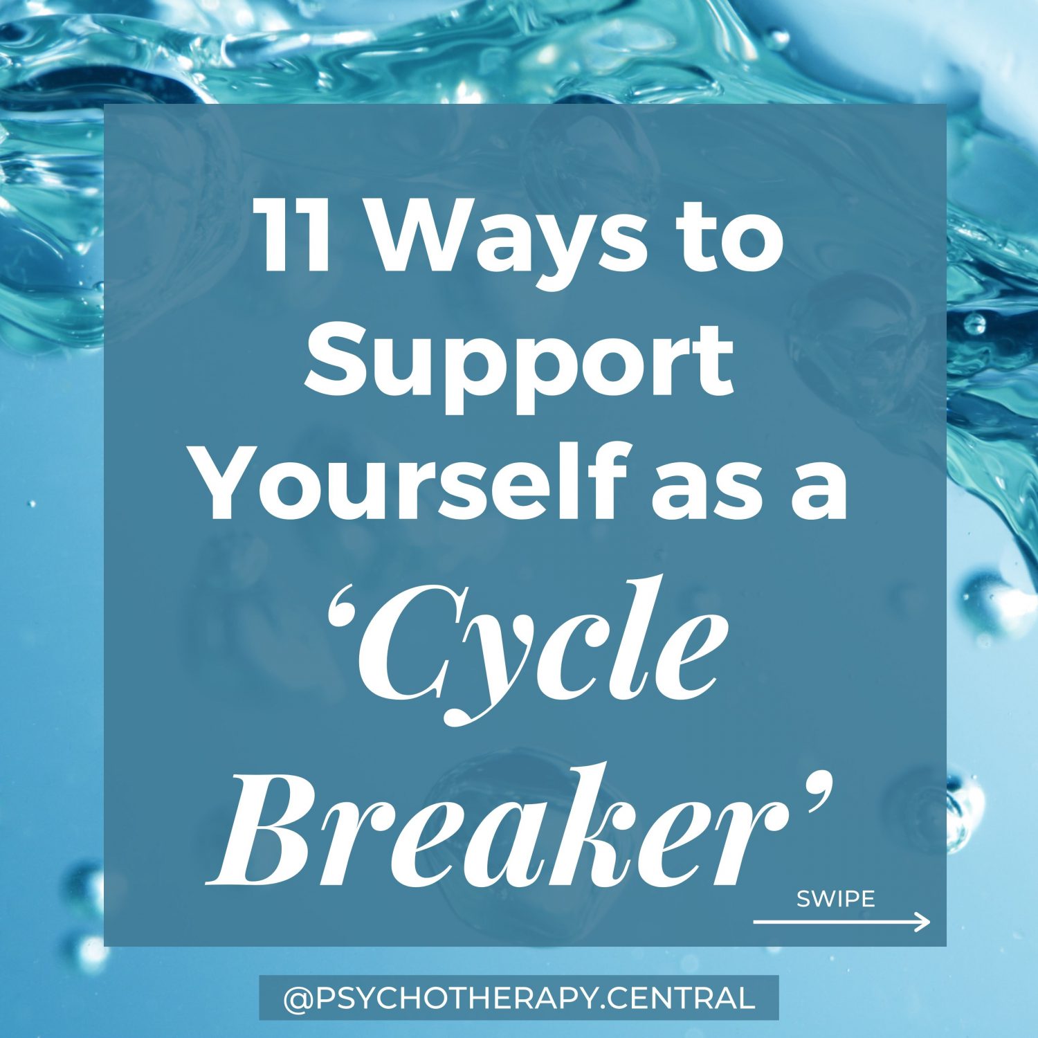 11 Ways to Support Yourself as a ‘Cycle Breaker’ Accept that you are different from your family of origin, and that’s okay Remember that you are doing the healing work for your children and their children Find a wholesome group outside of your family of origin Find supportive people, therapists, teachers, etc Educate yourself in new ways of being and communicating Develop clear boundaries with your family Don’t expect anyone else to change Develop empathy for yourself and your family Keep a journal and remind yourself to align with YOUR values Permit yourself to take a break from the family or distance if necessary Trust yourself