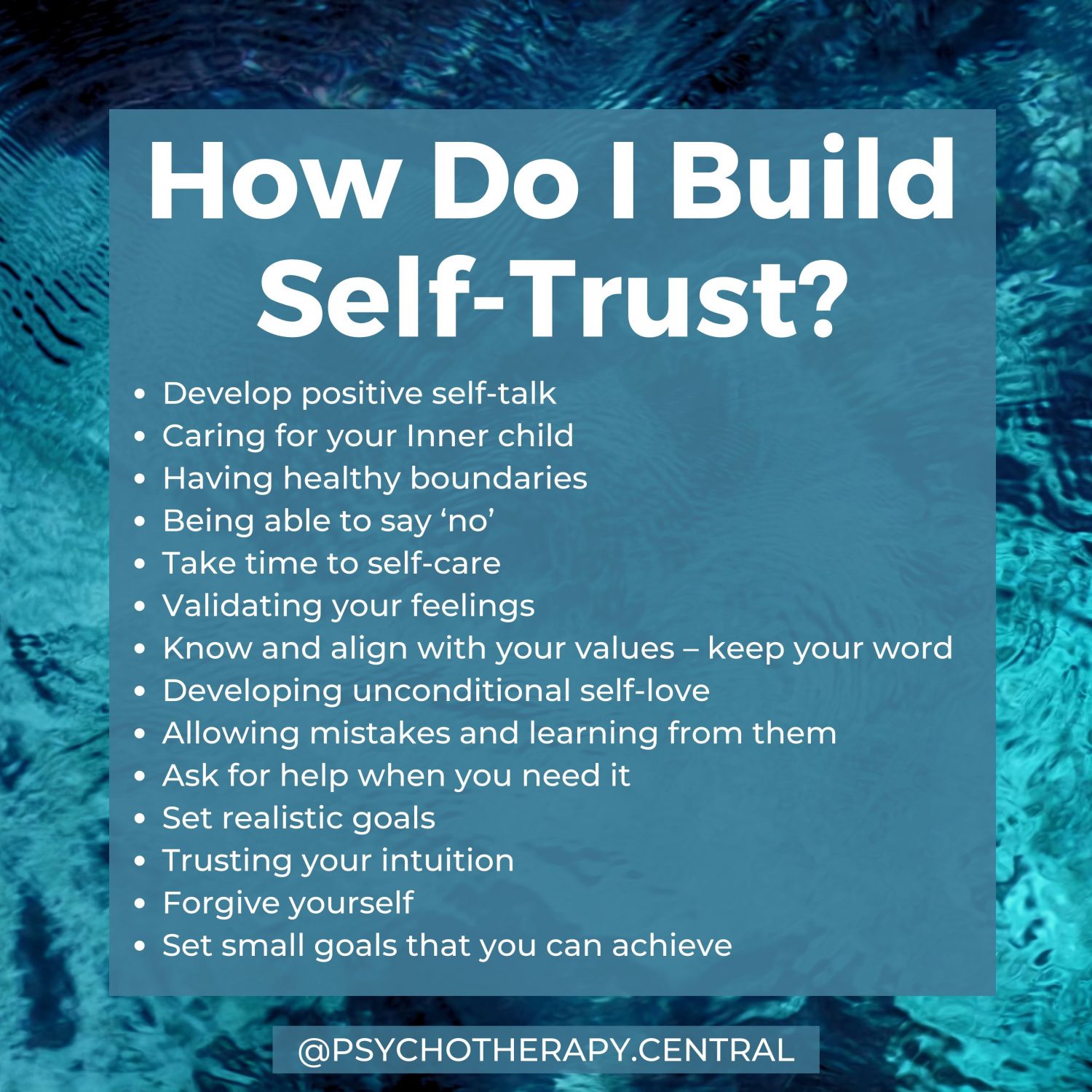 How do I build Self-trust?