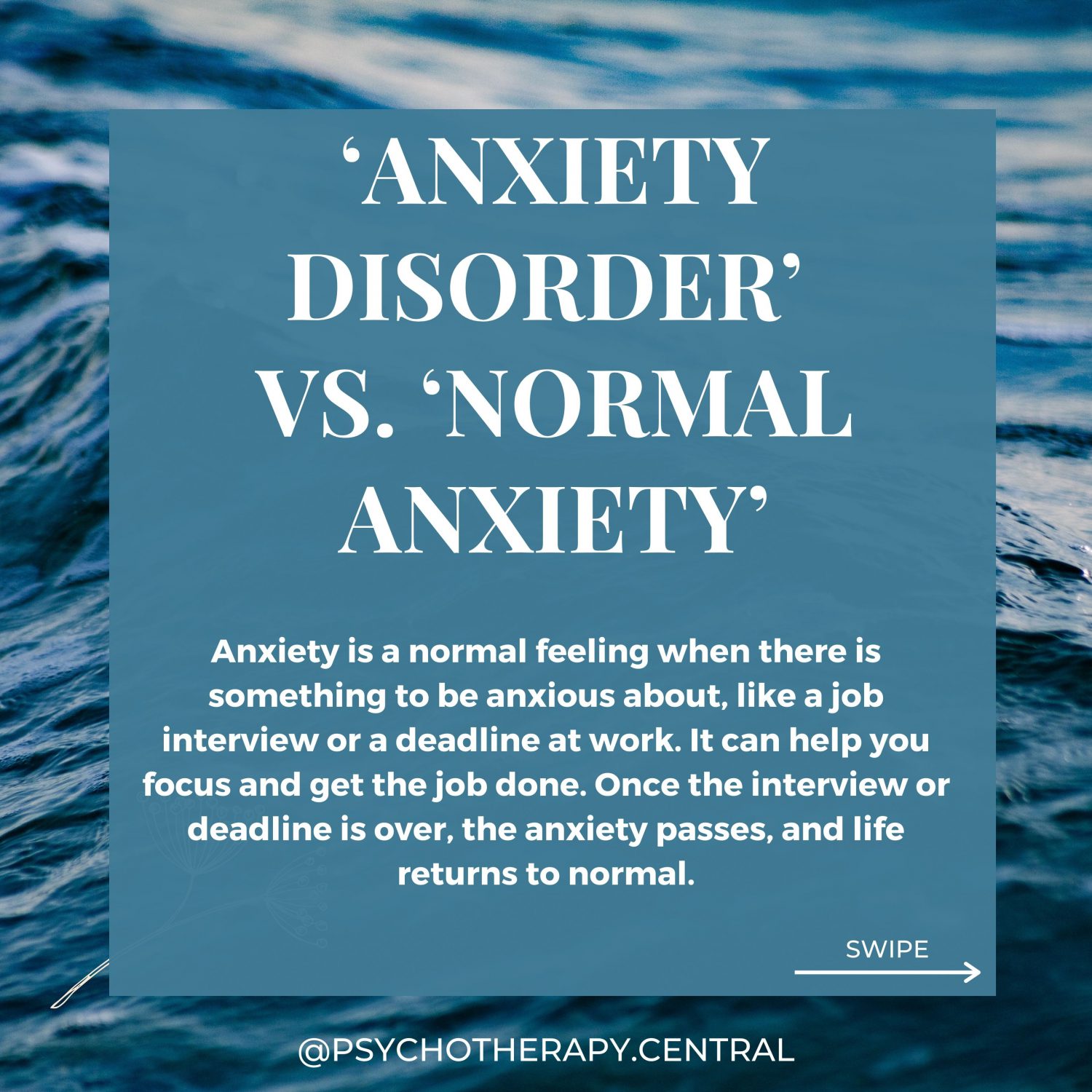ANXIETY DISORDER’ VS ‘NORMAL ANXIETY’