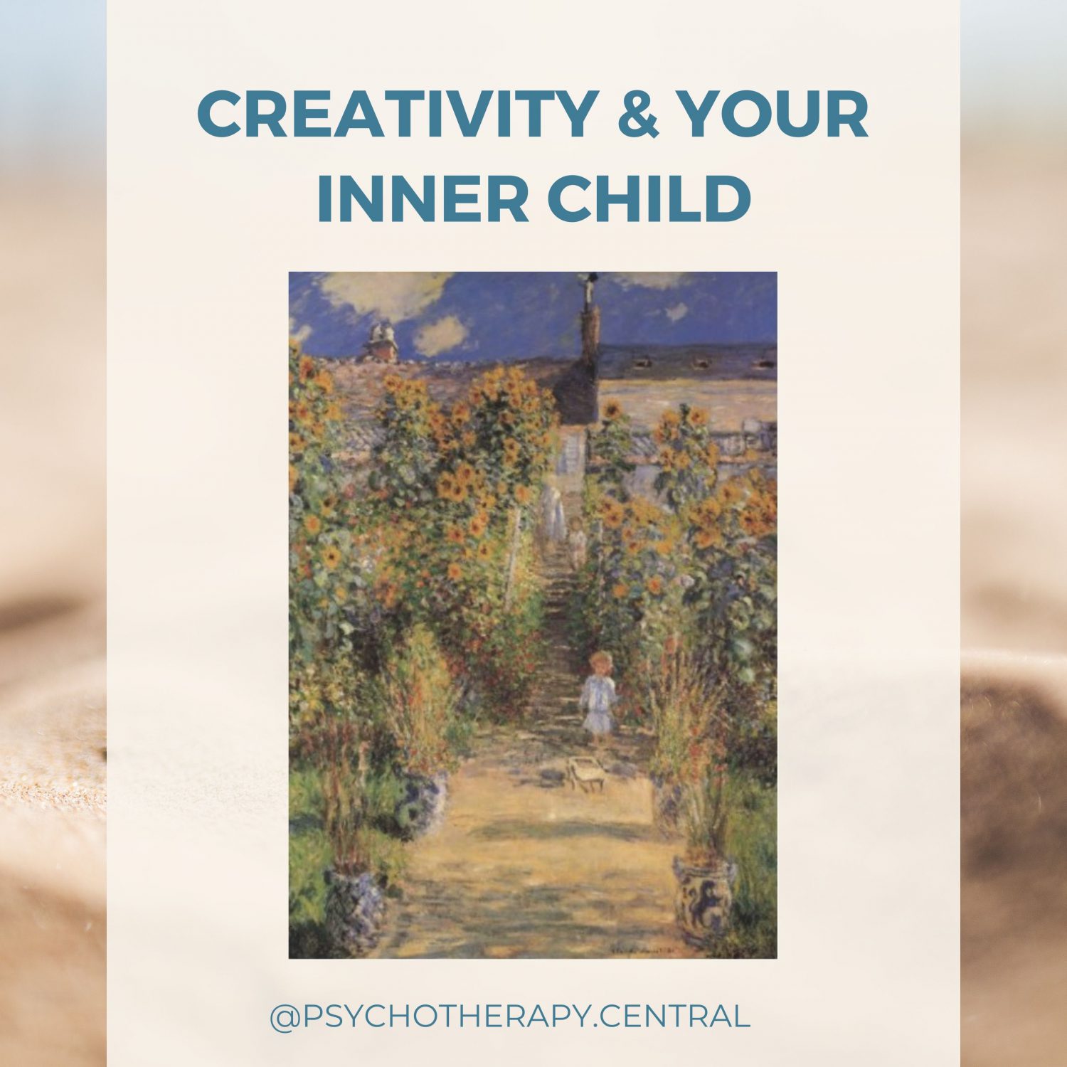 This painting is Claude Monet’s ‘The Artist’s Garden at Vetheuil’. It happened to be hanging in a place we stayed in a few years ago, and I spent a good hour lying on the sofa, drinking chai tea and thinking about that garden.