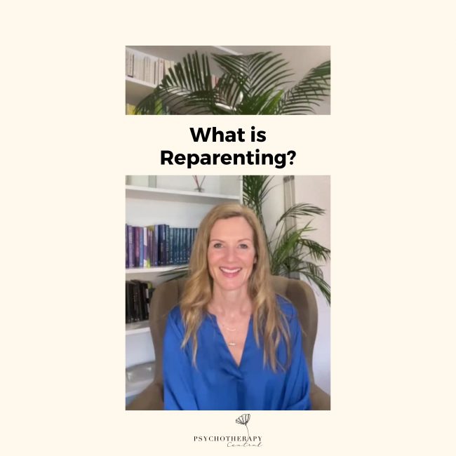 We all have different parts of ourselves. Let’s say I’m at home in my PJs, and a friend calls and invites me to a bar. Part of me thinks, yes, sounds great, let's go! And the other part says, “no, I want to stay home in my PJs and watch a movie”. Reparenting is making space for the child ego state to be heard and validated. As we do this, we naturally start to access and develop our loving, functional inner mother/father to lovingly parent the child during moments of present-day or remembered stress and trauma. So the essence of reparenting is helping the loving part of self-care for the wounded part of the self. It’s some of the most transformative work I’ve done.