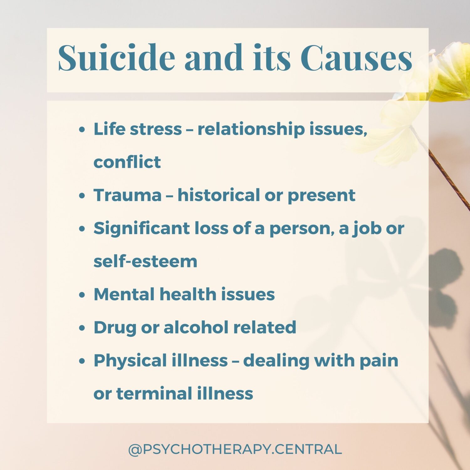 Suicide and its causes