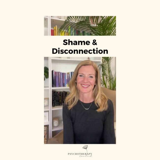 “Shame is a painful emotion that is created because of a sense of failure to meet a certain standard. It sounds like: “I’m a failure, I’m a terrible person, I’m useless”. They are absolute statements about the self that make us want to hide. If it is left unresolved, shame can lead to feelings of anxiety, low self-esteem and depression. Brene Brown, a famous shame researcher, said, ‘Shame is the fear of disconnection’ Connection to others gives us purpose and meaning. It is ingrained in our DNA. In the past, if we were disconnected, we would likely die. Shame makes us think that we are not worthy of love and connection. It is easy to think that shame is only experienced by people who have experienced trauma, but that is not true. Research shows that the experience of shame is UNIVERSAL and cross-cultural. Read the caption for more information.”