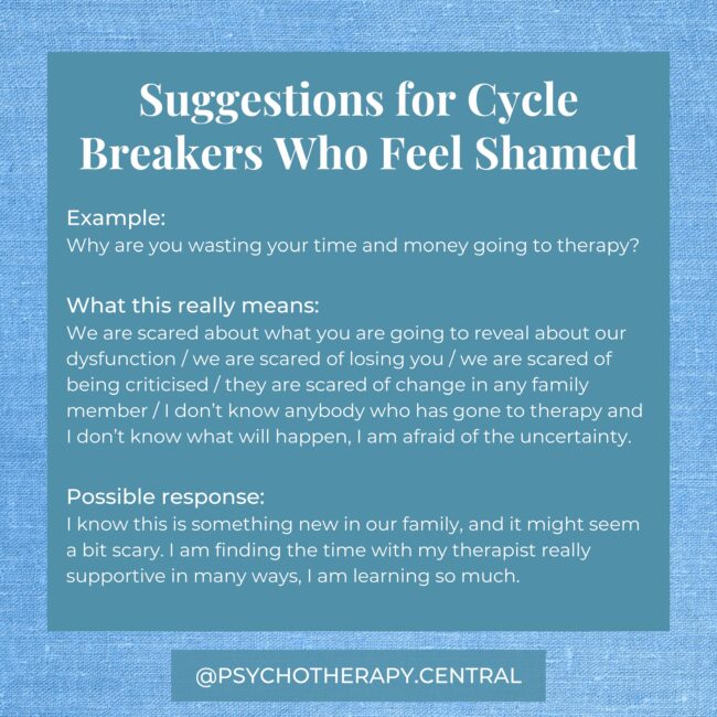Suggestions for Cycle Breakers who feel shamed
