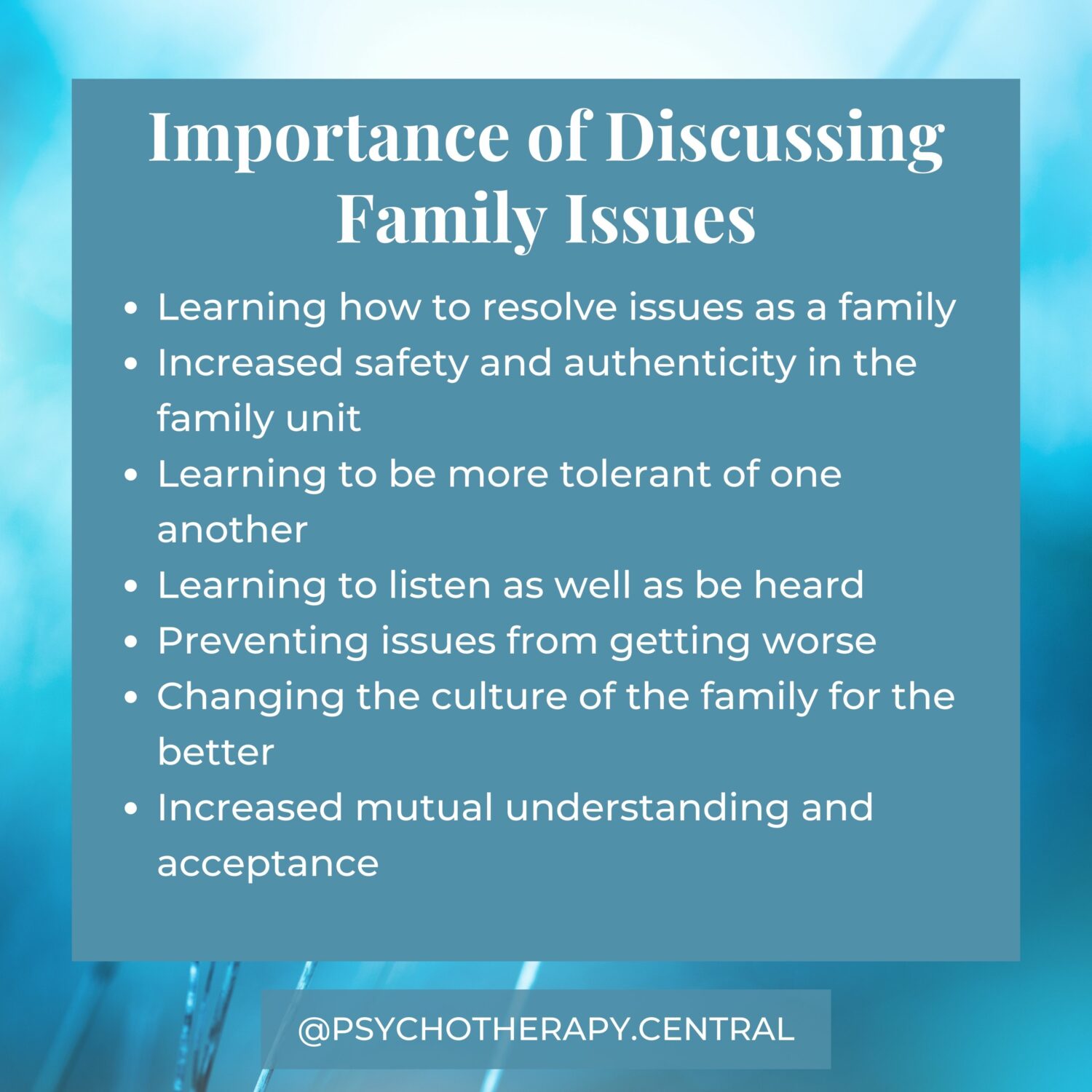 Importance of Discussing Family Issues