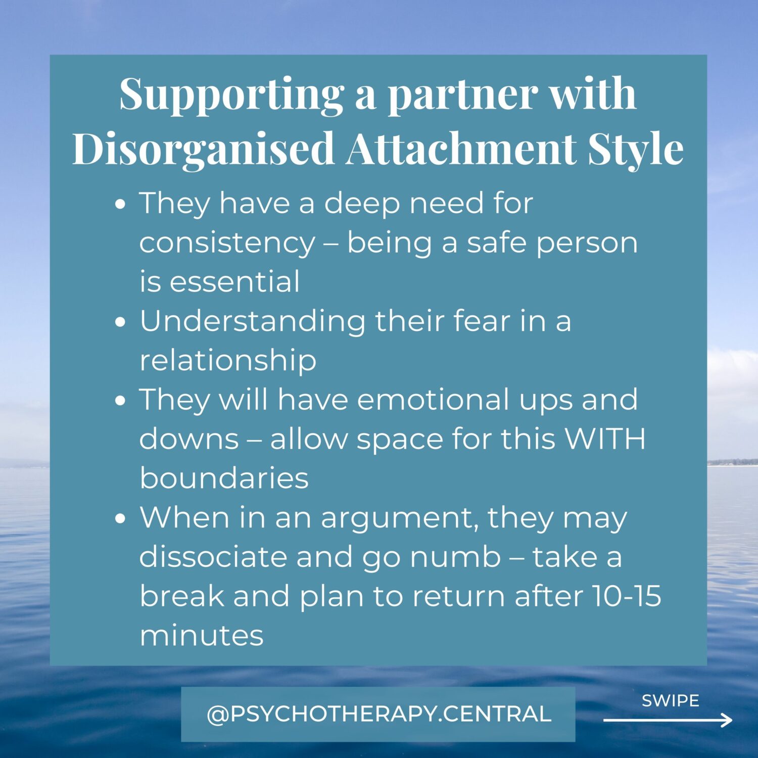 Supporting a partner with Disorganised Attachment Style