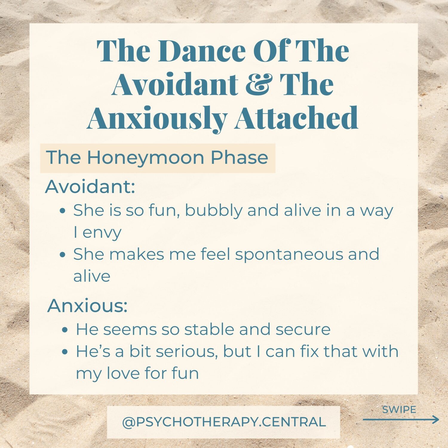 Dynamics between avoidant and anxiously attached