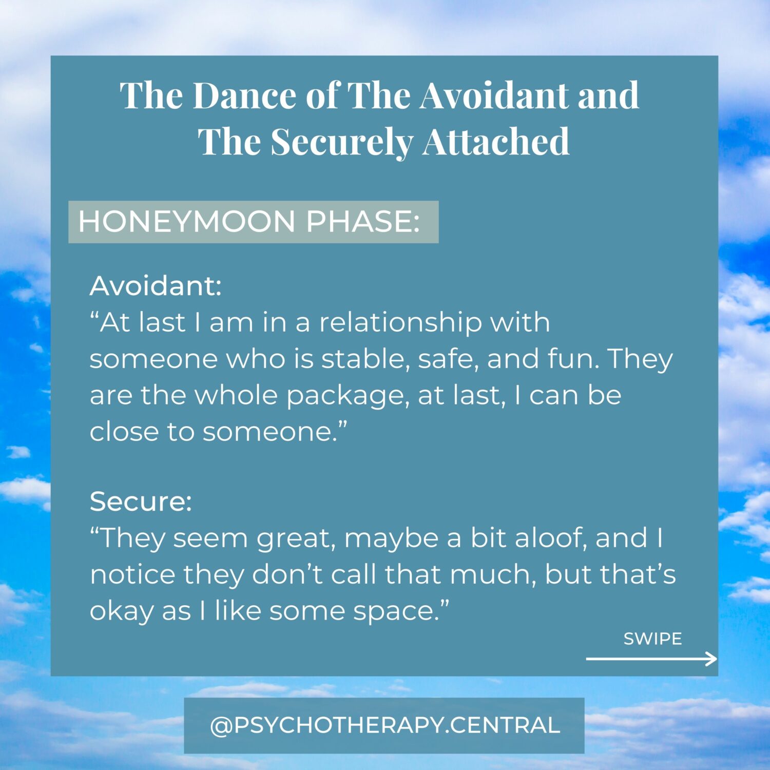 HE DYNAMICS BETWEEN THE AVOIDANT AND THE SECURELY ATTACHED