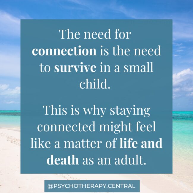 The need for connection is the need to survive in a small child